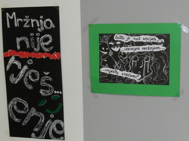 Detalj tematske izložbe o nasilju među mladima                                                                                                                                                                                                            