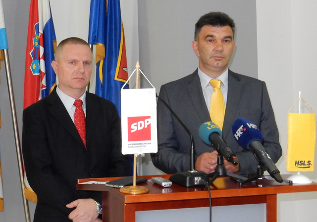 Tomislav Zrinski, SDP i Ante Franić, HSLS, na današnjoj konferenciji za novinare