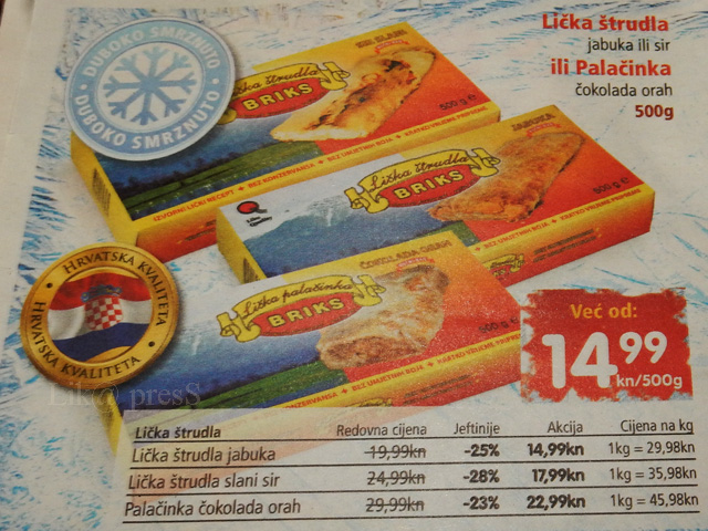 Briksova paleta proizvoda u Intersparovu vodiču                                                                                                                                                                                                           