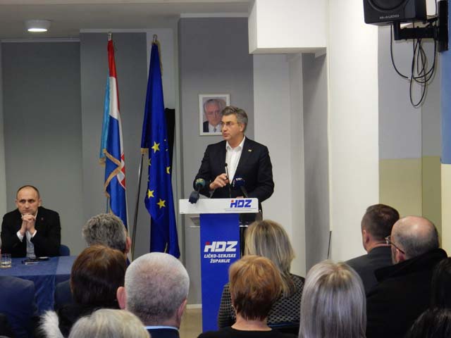 Predsjednik HDZ-a Andrej Plenković u Gospiću                                                                                                                                                                                                              