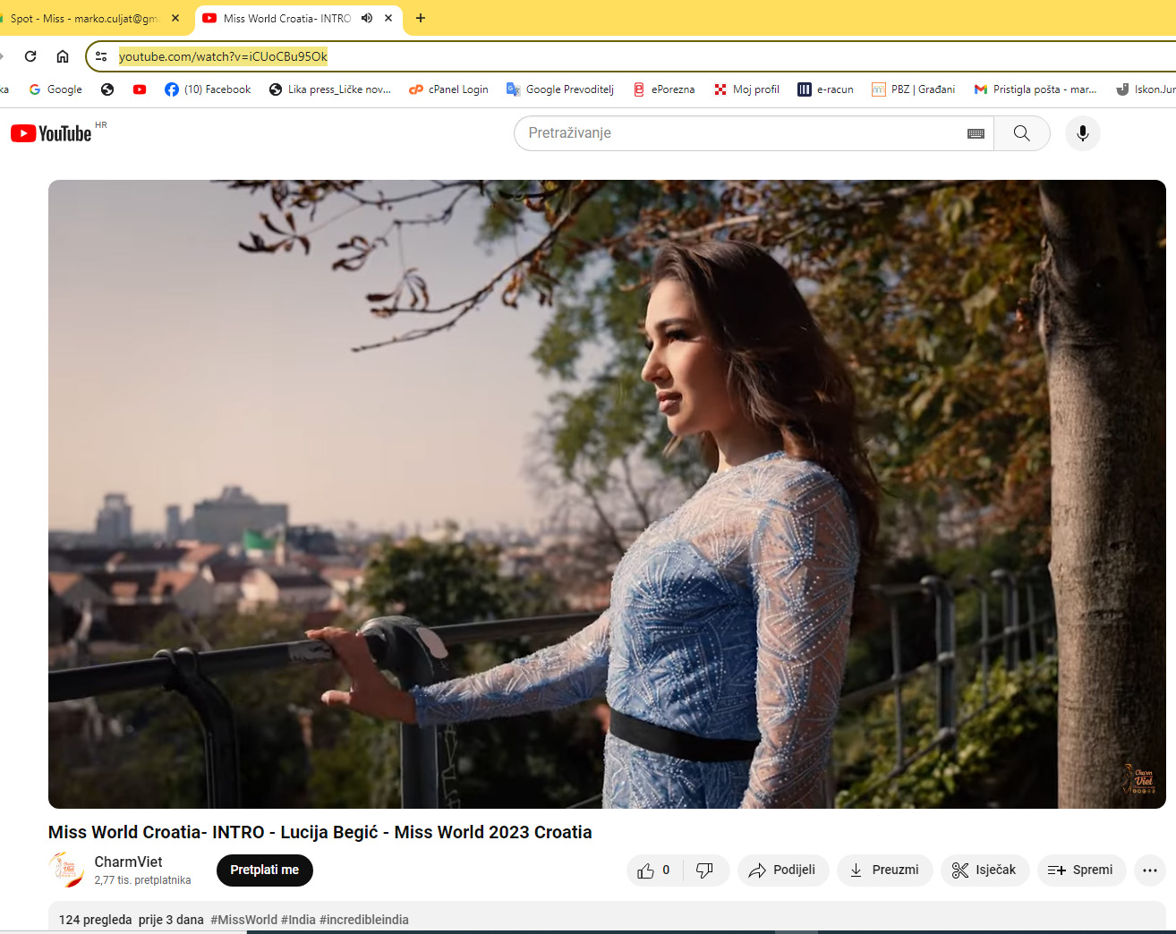 Detalj iz video spota Lucije Begić                                                                                                                                                                                                                        
