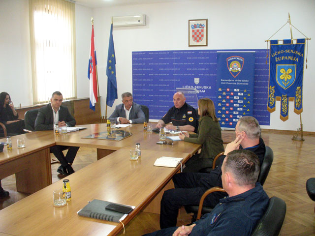 Sjednica Županijskog stožera Civilne zaštite u Gospiću                                                                                                                                                                                                    